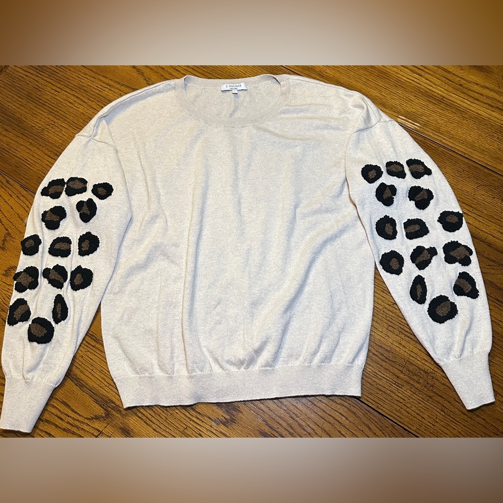j. society Animal Print Women’s Sweater-Large